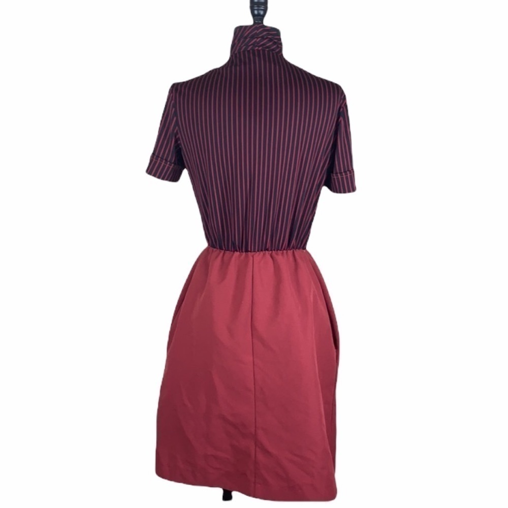 Vintage  pinstripe neck scarf dress - Picture 3 of 12